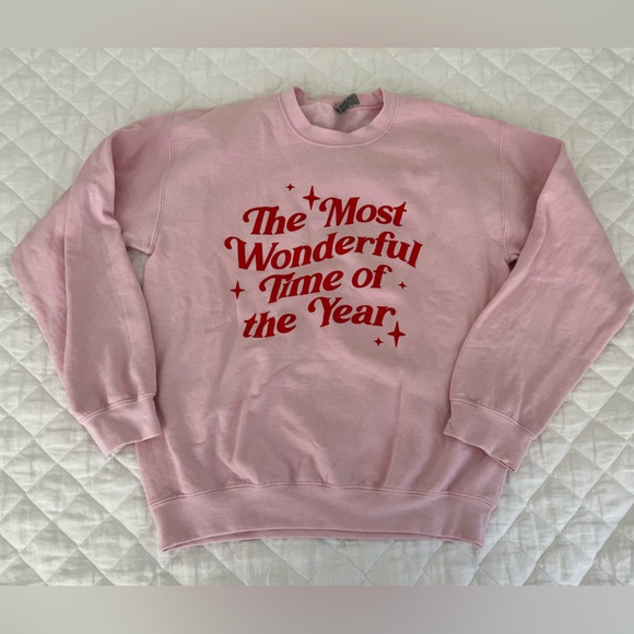 Pink Christmas The Most Wonderful Time of the Year Sweatshirt - Picture 4 of 4